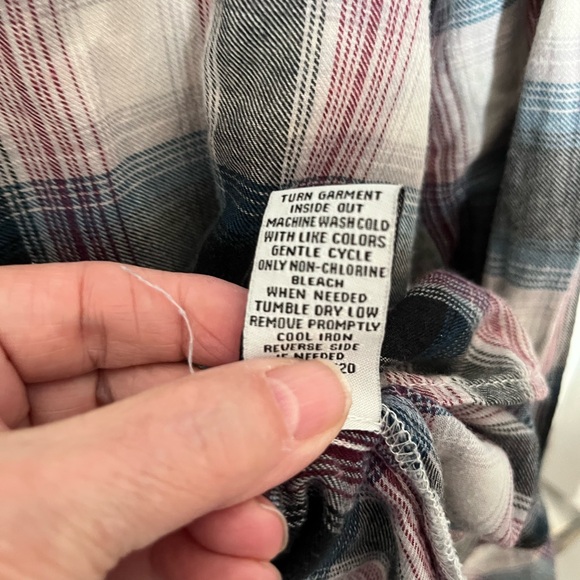 Hippie Laundry Multicolor Plaid Shirt with Tie Cuffs - Picture 5 of 6